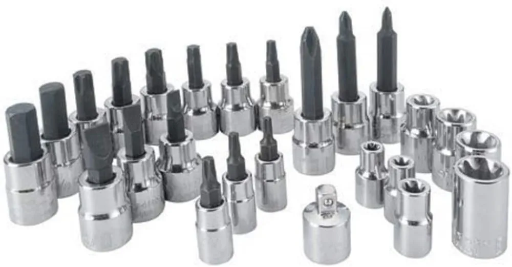 Juego de casquillos Torx de 13 piezas con acabado cromado, sujeción rápida y garantía vitalícia