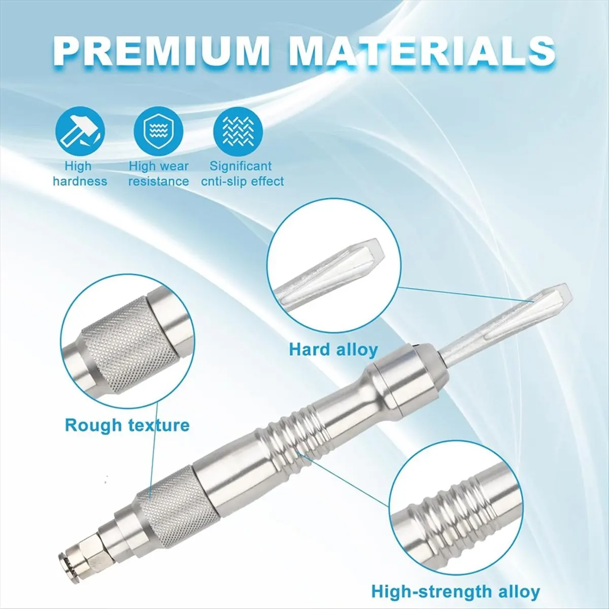 Micro-Air Flux Chipper for Removing Plaster Welding Slag Stone and Wood Carving with Foot Switch and 5 Chisels -12595K