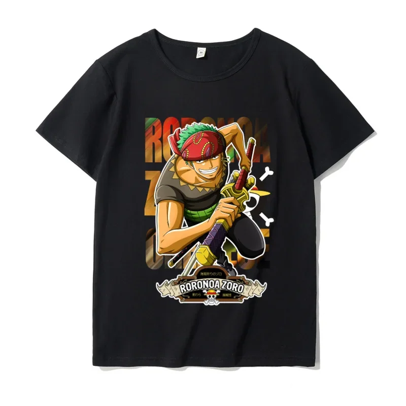 ONE PIECE Anime T-shirt Men Short Sleeve Summer Print Cartoon Luffy Ace Zoro Cotton Casual Street Large Size Top Clothing Gift