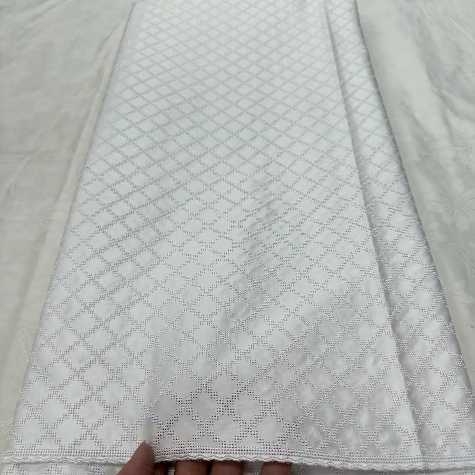 

African Nigerian France High End Satin Menswear Swiss Polish Lace Fabric 2025 Hot Sale for Groom Wedding Party Sewing Dresses