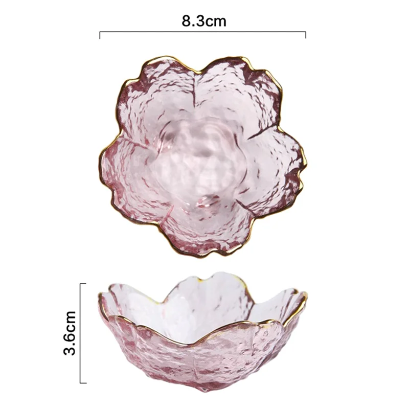 ABLU-Makanan Penutup Mangkuk Sakura Gaya Lucu Mangkuk Sakura Dengan Perbatasan Emas Untuk Salad Es Krim