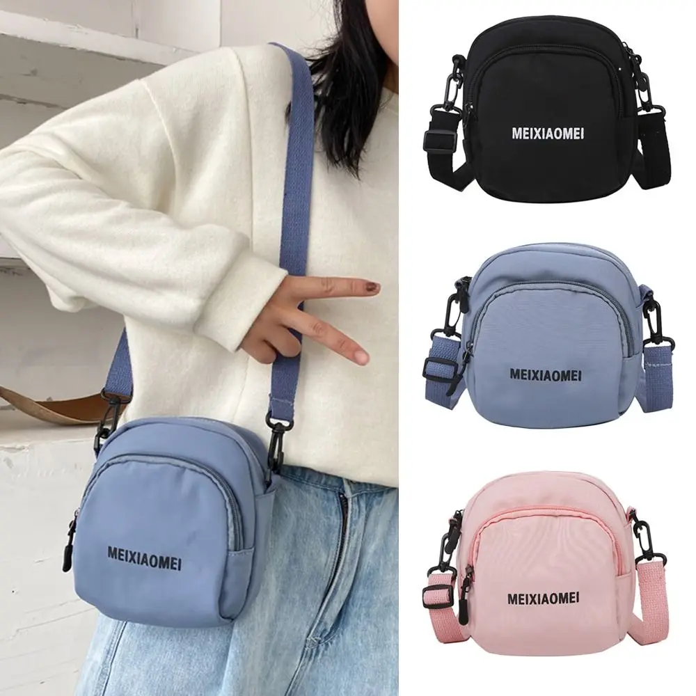 Casual Phone Pouch Solid Color Canvas Mini Handbag Crossbody Bag Travel Messenger Bag Shoulder Bag