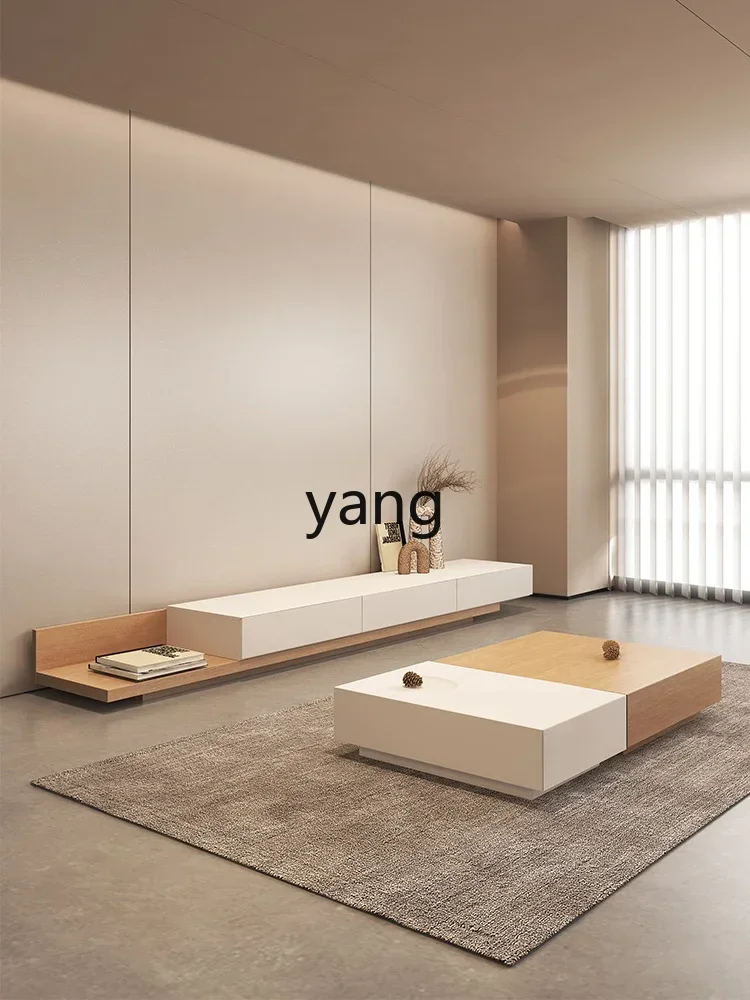 LTT log color Japanese-style wabi-sabi TV cabinet coffee table combination modern simple living room furniture