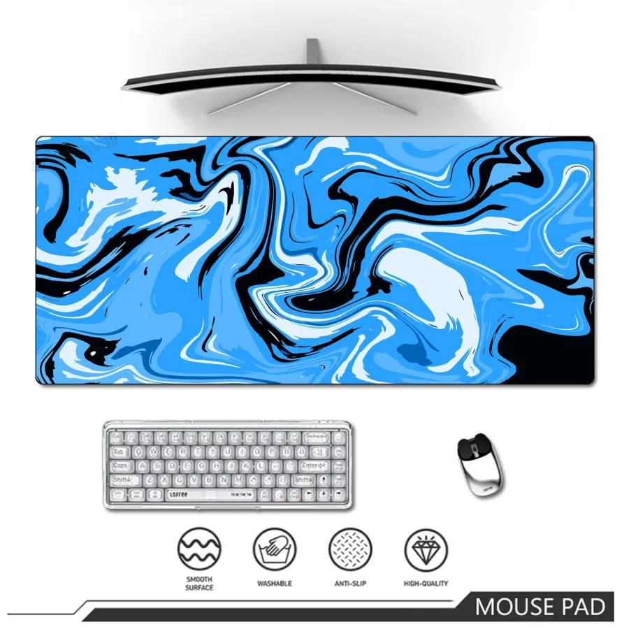 Strata Liquid Large Gamer Mouse Pad Line Design Gaming Mousepad Locking Edge Mouse Mat Game PC Accessories New Keyboard Pads