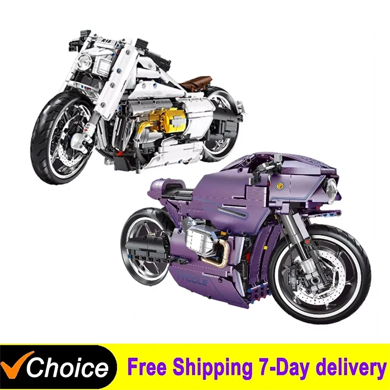 

NEW Technical 1:5 R18 Motorcycle Building Blocks Nine-T Motorbike Car Bricks Assemble Toys for Children Birthday Gift Set