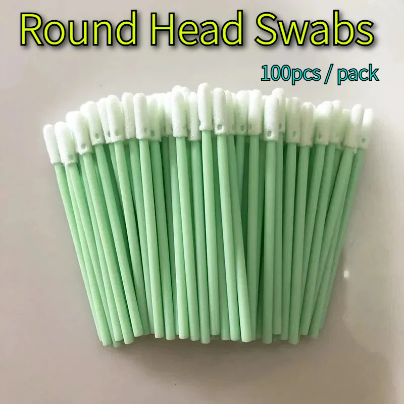 100pcs/bag Fiber Optic Cleaning Tool Micro Cleaning Foam Clean for Printhead Printer Head Cleaning Cotton Stick Cleaner Tool