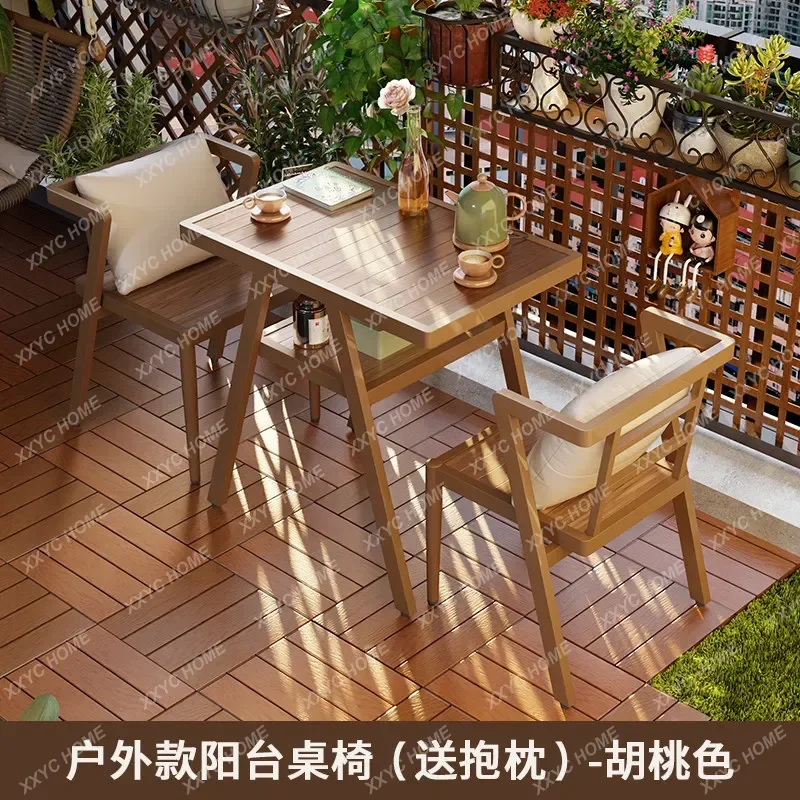 

F Small apartment with one table and two chairs, dining table, balcony, tea table and chair combination