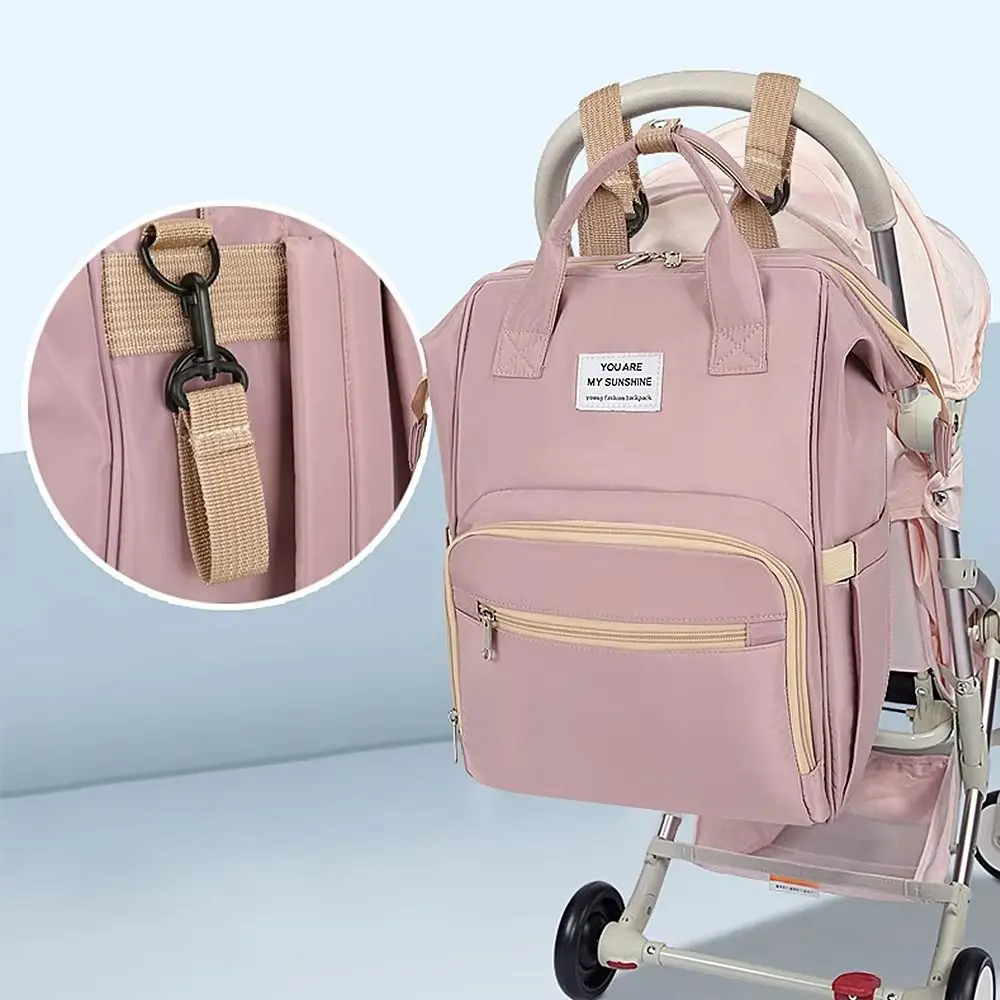 

Portable Mommy Bag Multi-Functional Foldable Nappy Backpack Bag Large Capacity Lightweight Baby Diaper Backpack Female