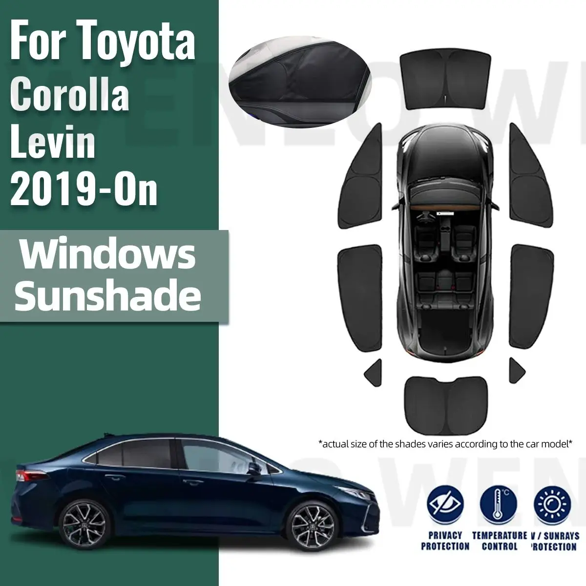 

For Toyota Levin Corolla E210 2019-2023 Full Cover Car Sunshade Shield Front Windshield Frame Curtain Rear Side Window Sun Shade