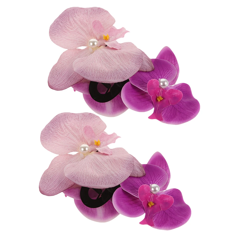 

2Pcs Simulated Phalaenopsis Claw Clips Hair Accessories for Women Seaside Resort Thin Thick Hair Multi Functional