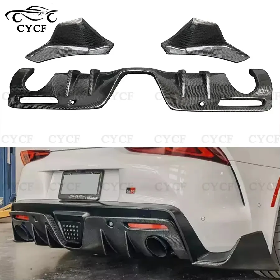 For Toyota Supra GR A90 A91 MK5 carbon fiber rear diffuser Back lip bumper wrap corner chin spoiler lip splitter upgraded body k