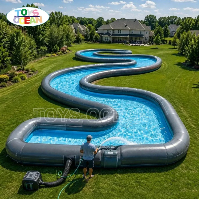 Custom-designed Inflatable Lazy River Pool Water Pool Perfect for Backyard Parties and Leisure Activities for Both Kids Adults.