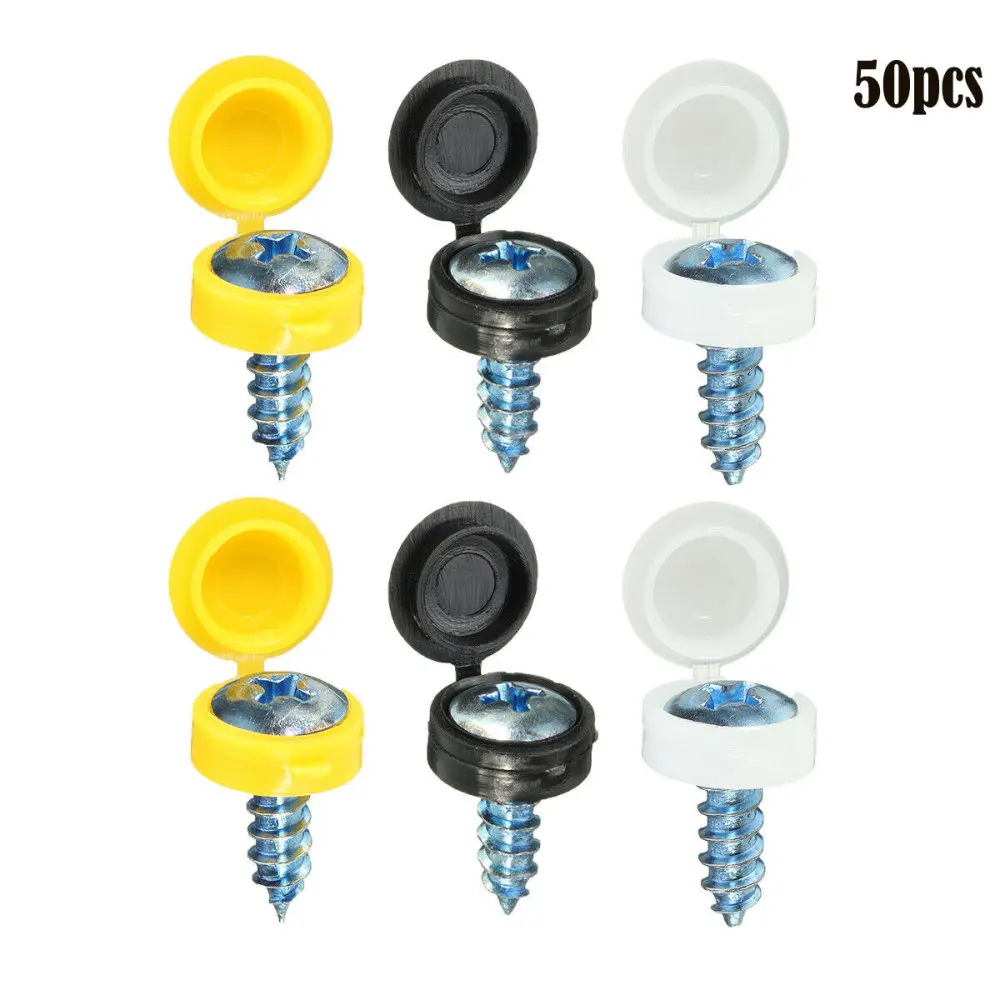 50pcs 12.5mm Screw Caps Hinged Plastic Screw Cap Cover Fold Snap Protective Cap Button for 3mm-4mm Shank Diameter Screws