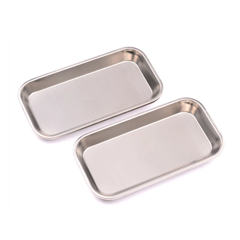 

1/2pcs Kitchen Tray Stainless Steel Tool Nail Tattoo Dental Medical Device Supplies Square Storage Tray Dental Medical Tray Dish