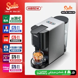 HiBREW Coffee Machine 4 in1 Multiple Capsule Espresso Dolce Milk & Nespresso & ESE Pod & Powder Coffee Maker acciaio inossidabile Outook H3
