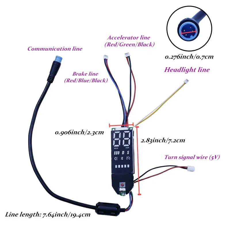 Upgraded 1200W Controller Set for Xiaomi M365 Scooter, 24V-63V Digital Display + Bluetooth APP Self-Learning, 3-Speed, Plug&Play