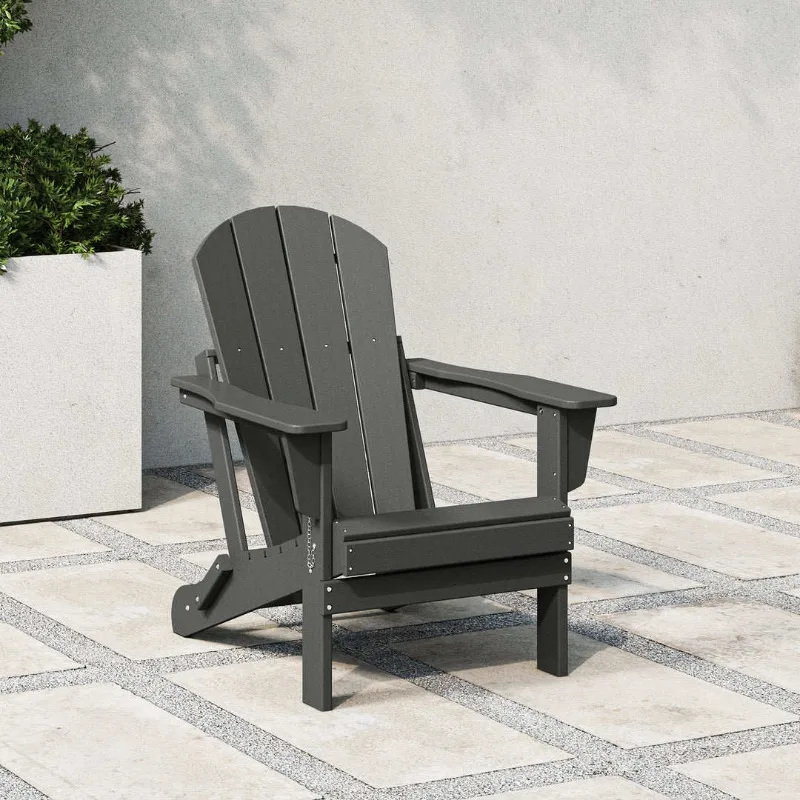 hh-Durable Fade-Resistant Adirondack Chair, Outdoor Patio Lounge Chair for Backyard, Garden,  Easy Maintenance Adirondack Chair^