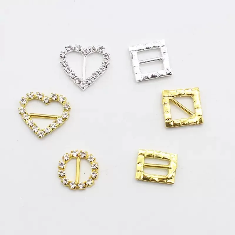 10pcs heart buckle with horizontal bar for invitation ribbon slider 15mm