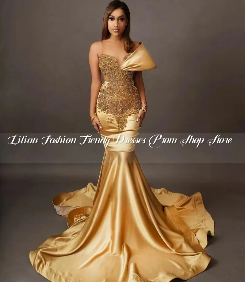 Vestido longo e cintilante de baile feminino, vestido de noite de malha pura, diamante e cristal de luxo, dourado, 2024