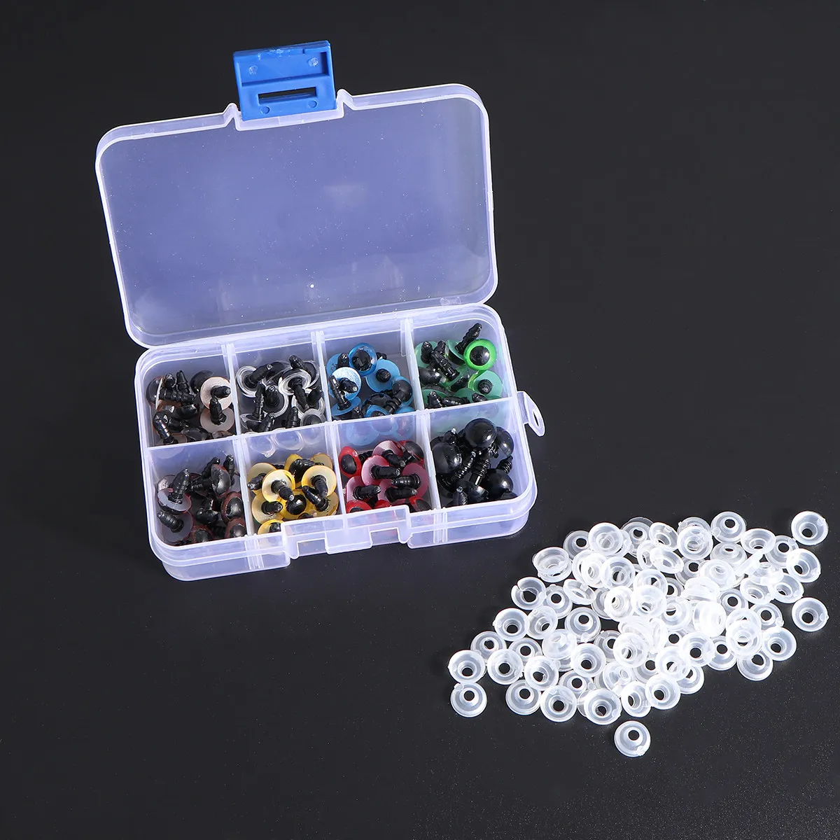 80Pcs DIY Plastic Eyes Mixed Colors 12Mm Art Eyes for Craft Making Crochet Knitting Accessories Toy Plastic Eye