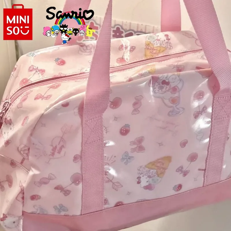 MINISO Hello Kitty nuevo bolso de viaje portátil de moda marca de lujo bolso de viaje para mujer bolso de viaje lindo de dibujos animados de gran