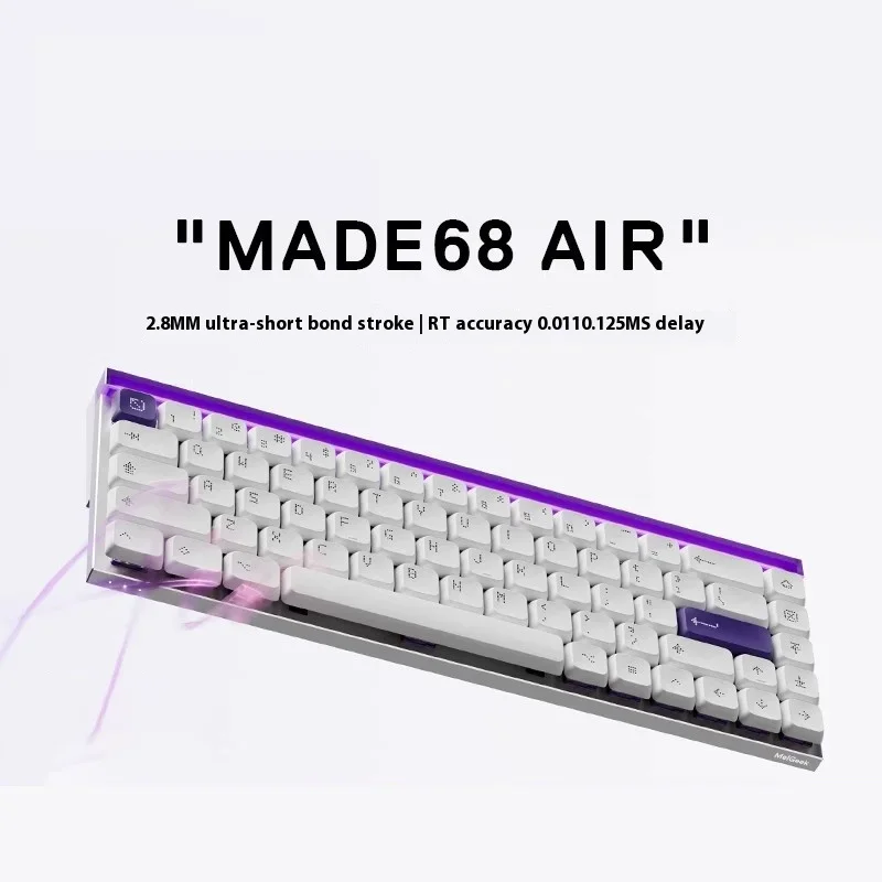 Melgeek MADE68 AIR Keyboard Magnetik 8K 16K Rt0.01mm Ttc Profil Rendah Mini Super Magnetic Switch Keyboard Paduan Sembrono Kustom