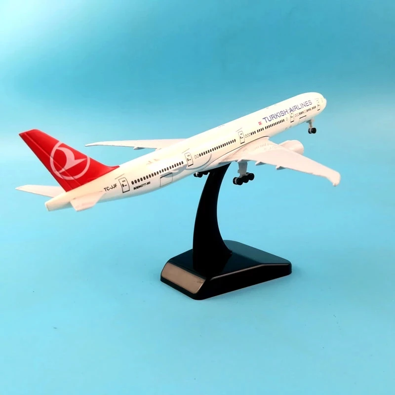 20cm stopu metalu powietrza tureckie linie lotnicze Boeing 777 B777 Model samolotu linii lotniczych Model samolotu w stojak samolot prezent rzemiosła