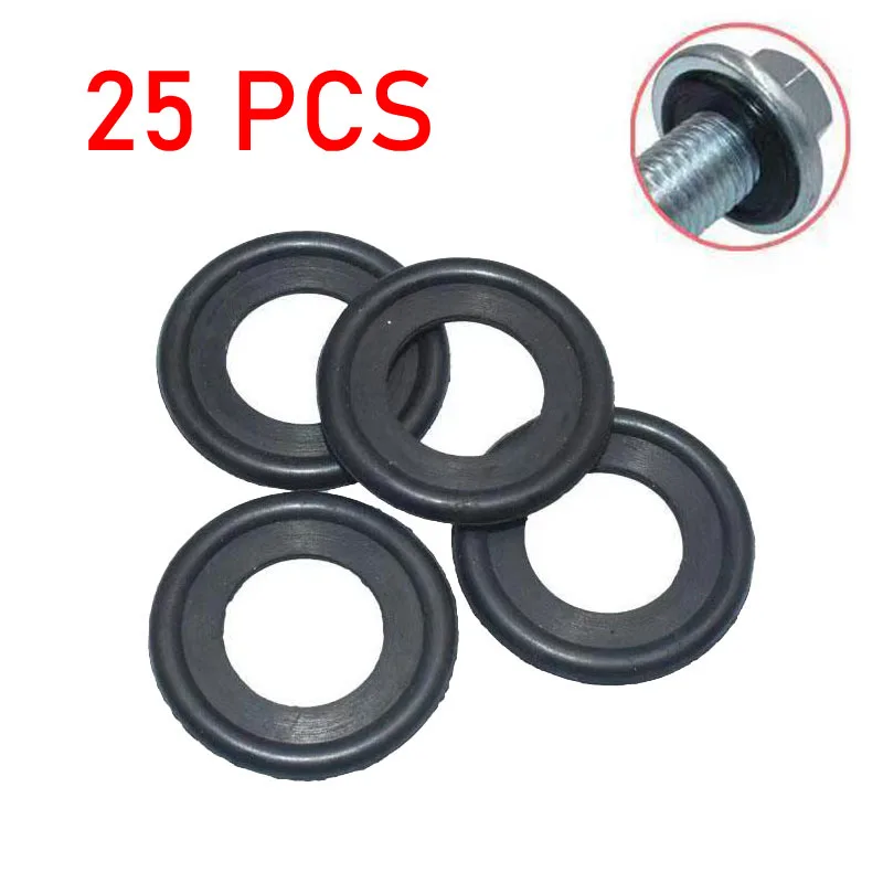 25x M12 Rubber Oil Drain Plug Gasket Washer Fits for GM Dorman Chevrolet Opel Astra G H Vauxhall Saab