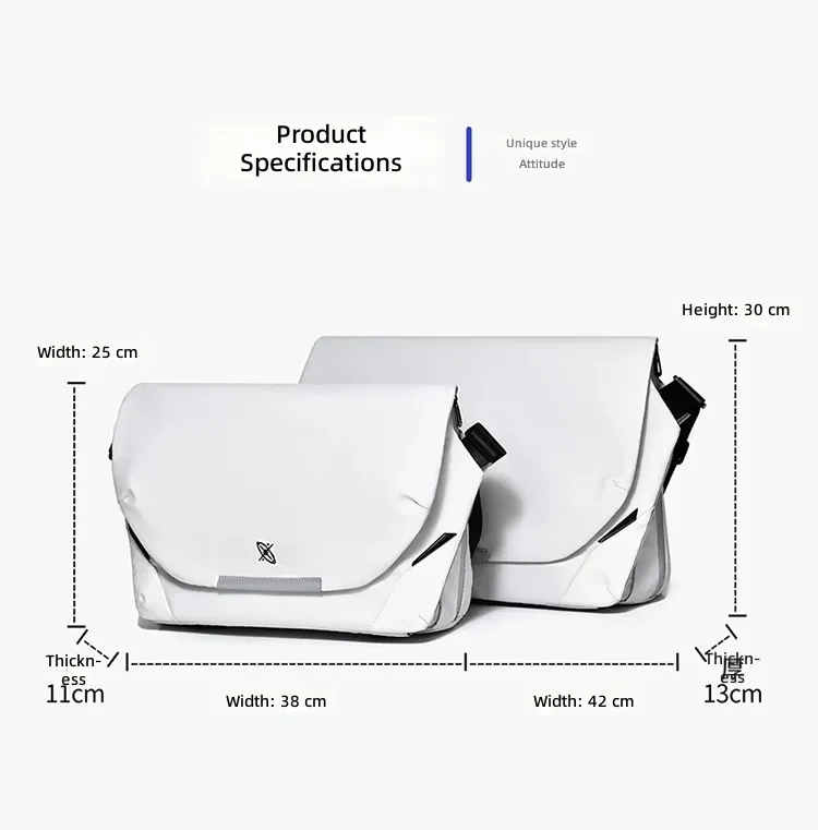 Große Umhängetasche mit viel Stauraum, wasserdichte Messenger-Tasche, mit Magnetverschluss, Handtasche für Laptops, ideal für Studenten und Männer. – Detail 14