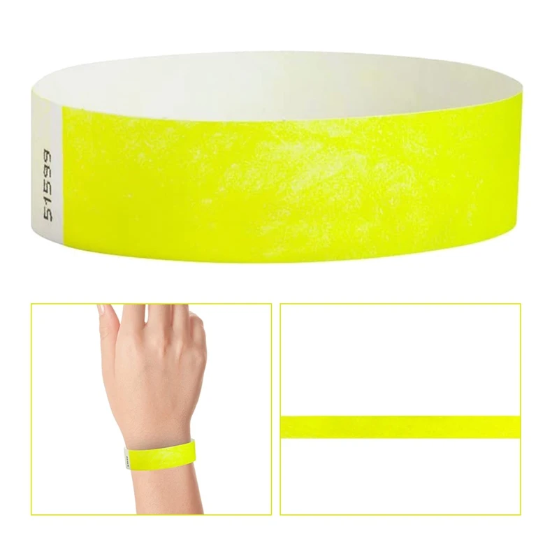 Pulseiras de néon para eventos, coloridas, impermeáveis, bandas club, amarelo, 1000 pcs