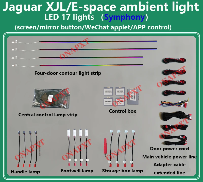 Lámpara de ambiente para Jaguar XJL E-PACE 2015-2021, iluminador de altavoz de techo modificado, decoración Interior de coche, nueva luz ambiental