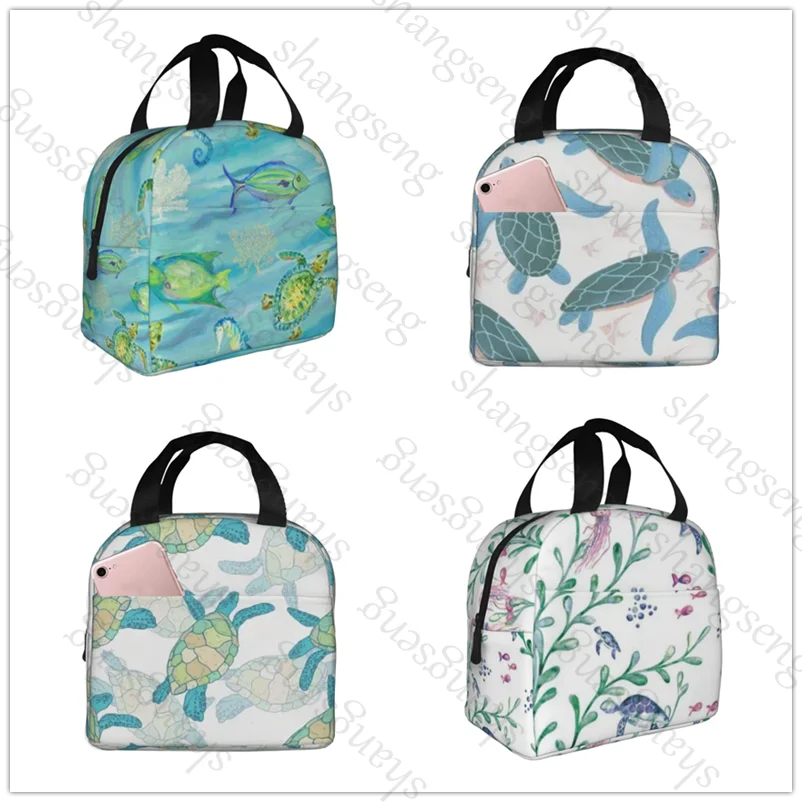 حقيبة غداء على شكل حيوانات كرتونية على شكل سلحفاة، حقيبة صندوق غداء معزولة للطلاب وعامل المكاتب يحملون حقيبة صندوق الغداء معزولة
