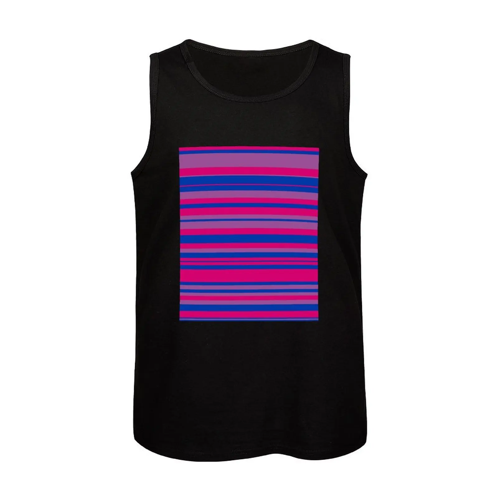 Bisexual Pride Flag Colors Tank Top Relaxed Fit Tank Top Casual Sleeveless Everyday Shirt - view 4