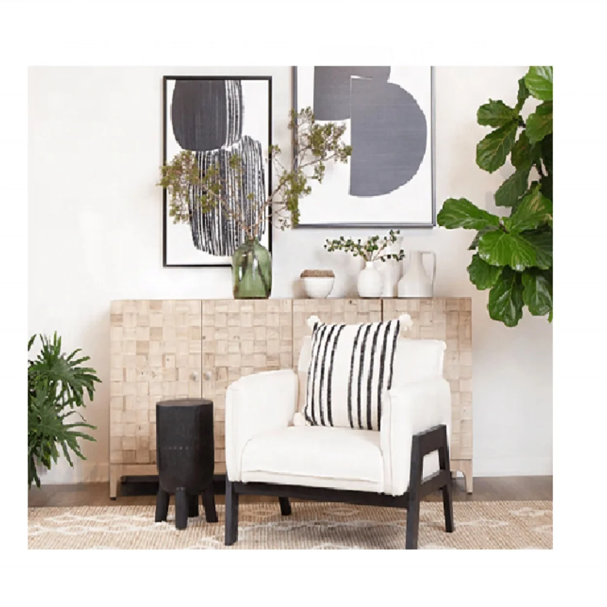 # Modern White 4-Door Wood Sideboard Cabinet Buffet for Living Room Kitchen Dining Bedroom Home Furniture for Hotels
