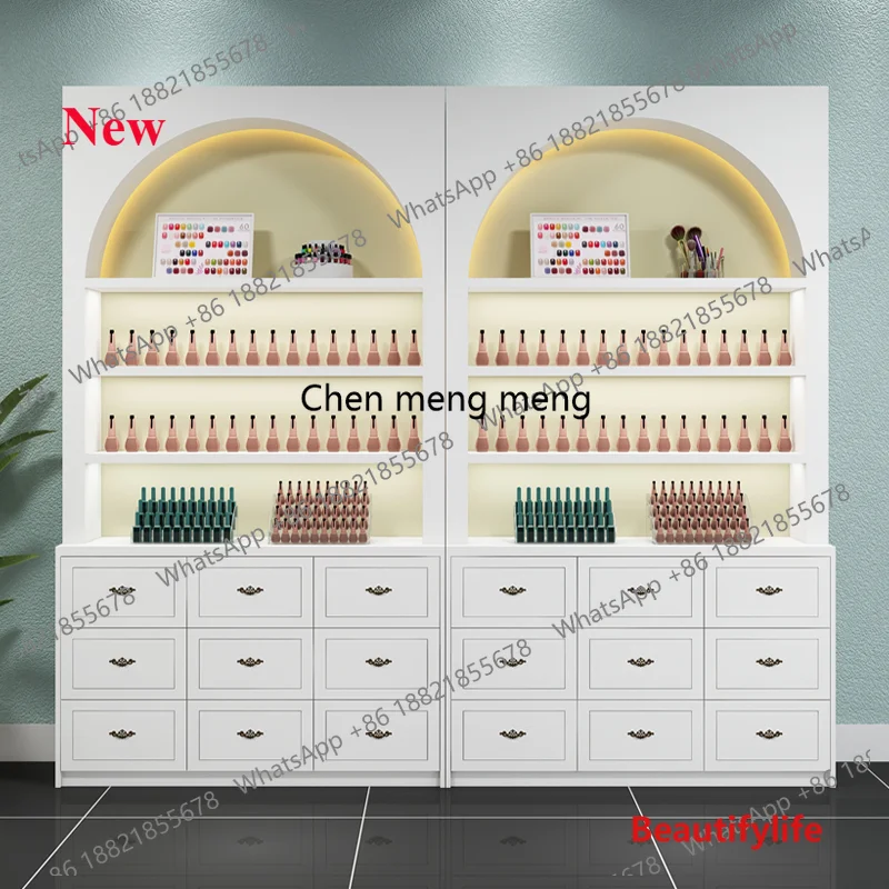 

a55 Nordic Minimalist Cosmetics Display Cabinet Beauty Salon Skin Care Products Nail Polish Display Rack Commercial Furniture