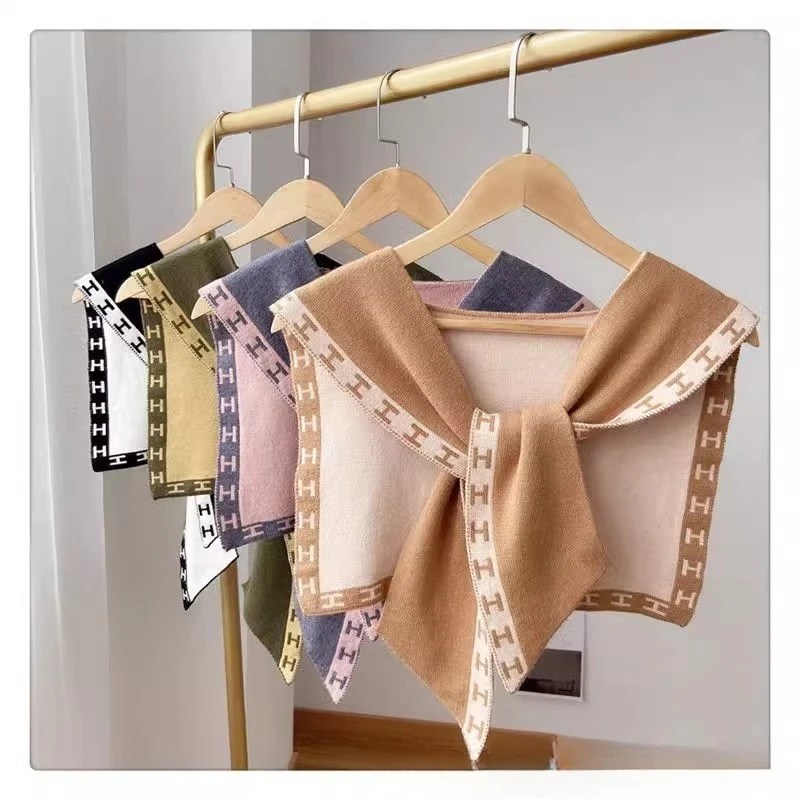 Knitted small shawl knotted outer wool autumn and for Women, Trendy Unique Style Accessory, Daily Party Gift Evening Casual Chic
