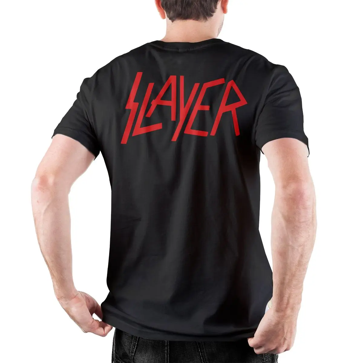 

Мужские футболки с логотипом Slayers, модные футболки из 100% хлопка, футболка с короткими рукавами, топы с круглым вырезом, большие размеры