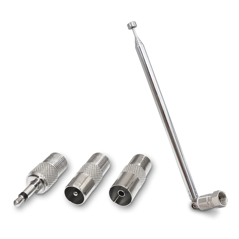 

1Set Telescopic FM Radio Antenna Rod Antenna 3.5Mm Adapter MAV Stereo Receiver F Type Male Plug 7 Sections Antenna