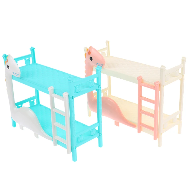 1Pcs Dollhouse Miniature Dinosaur Doll Bunk Bed Double Bed Model DIY Scene Accessories