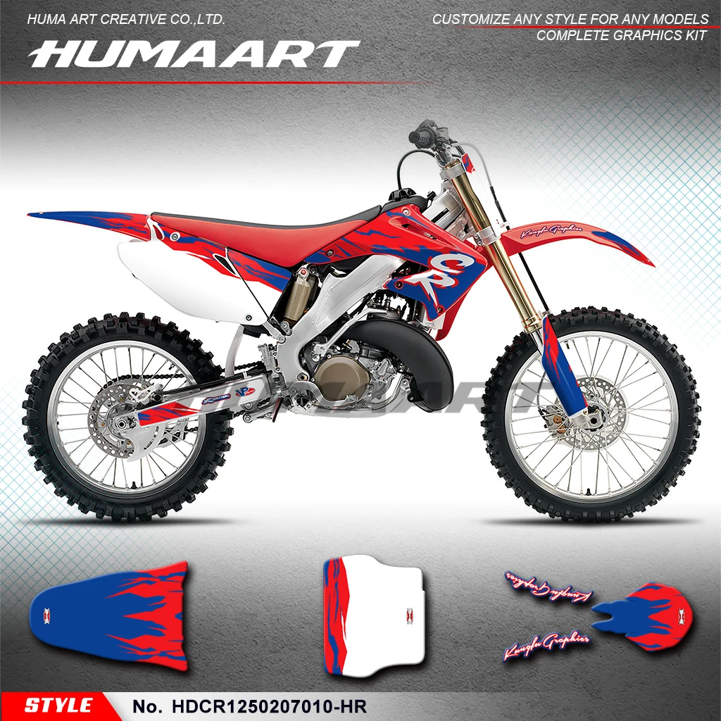 

HUMAART Dirtbike Graphics Custom Stickers for for Honda CR125 CR250 CR 125 250 2002-2007, HDCR1250207010-HR