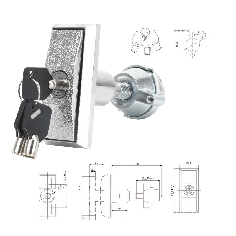 1pc Snack Soda Food Coffee Vending Machines Lock T Handle Lock with 3pcs Keys drawer  cabinet
