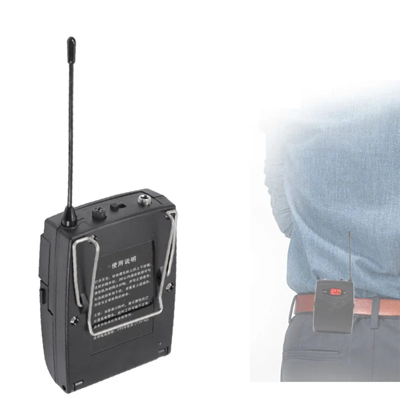 

A02R! Wireless Microphone Set with Head-Wear + Lavalier Lapel Mics Transmitter Receiver UHF Frequency for Speech Teaching