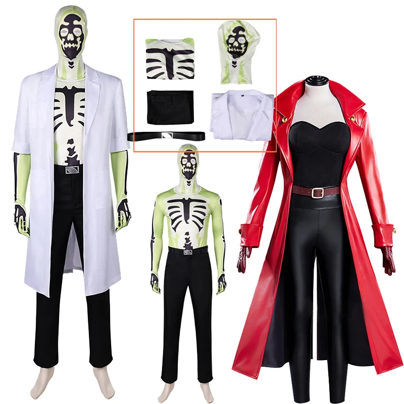 Dr. Phosphorous Cosplay Anime Doctor COsutme Mask Clothing Super Villain Costume Red Bride Cosplay Role Play Outfit for Man