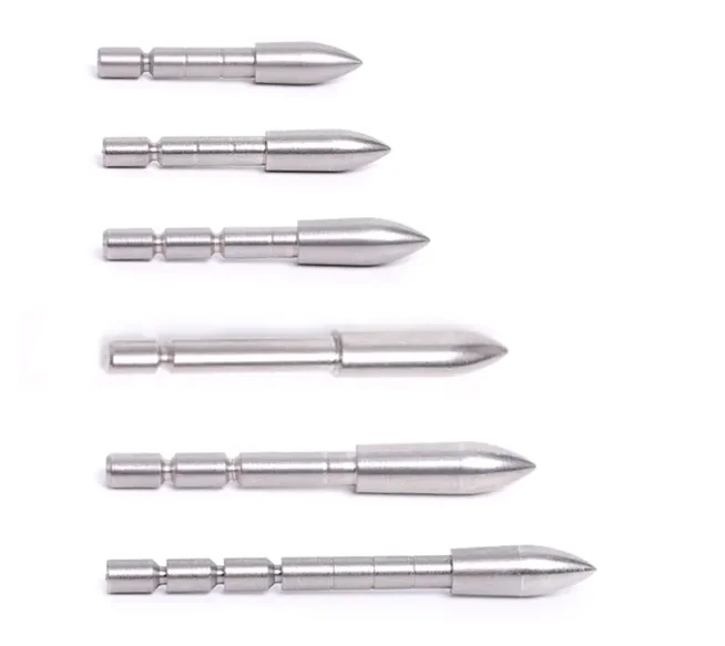 

12pc Archery Target Arrowhead Point Field Tips 80 100 120 150 170 200Grain Stainless Steel ID4.2mm for Carbon Arrow Shaft Shooti