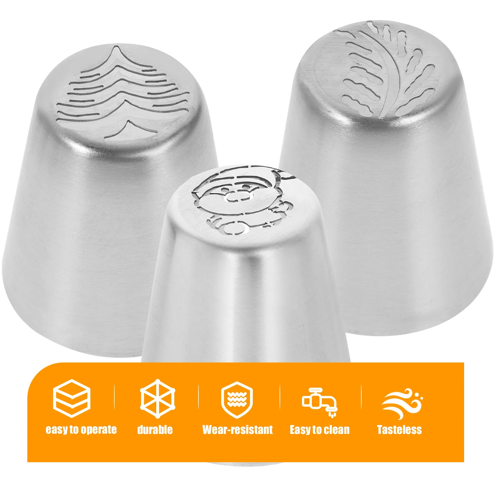 

5Pcs Christmas Piping Tips Stainless Steel Reusable Cake Decoration Tools for Baking Cream Nozzle Set Pastry Bag Mouth