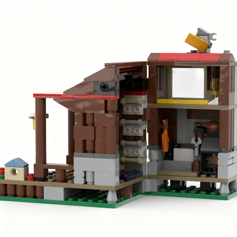 288-teiliges MOC Waldhütte Creator 3-in-1 Modellbausatz Spielzeug Konstruktion DIY Kreative Weihnachtsgeschenkidee Bildung