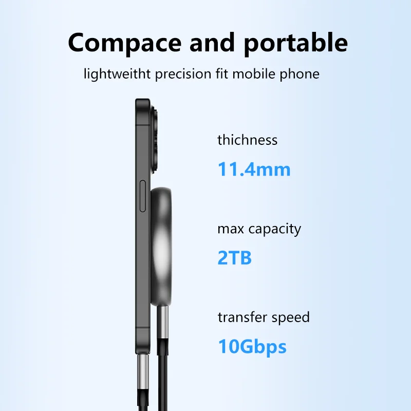 Imagem -03 - Blueendless-caixa Magnética Nvme Ssd 10gbps tipo c Usb 3.1 para Nvme Pci-e Iphone Magsafe Mobile Phone