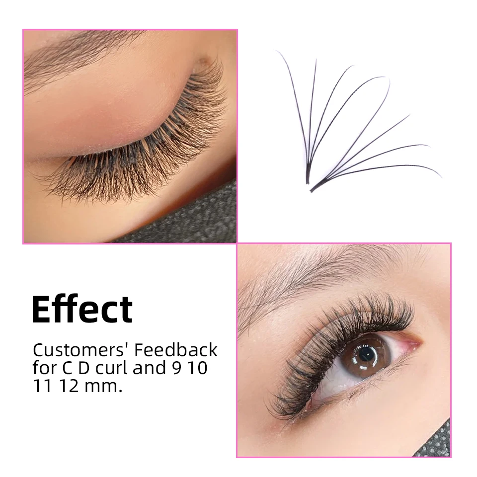16 file Easy Fanning Estensioni delle ciglia flora Lash Morbido Nero Russo Volume Ciglia Flare Auto Fan Ciglia Trucco Ciglia Naturali