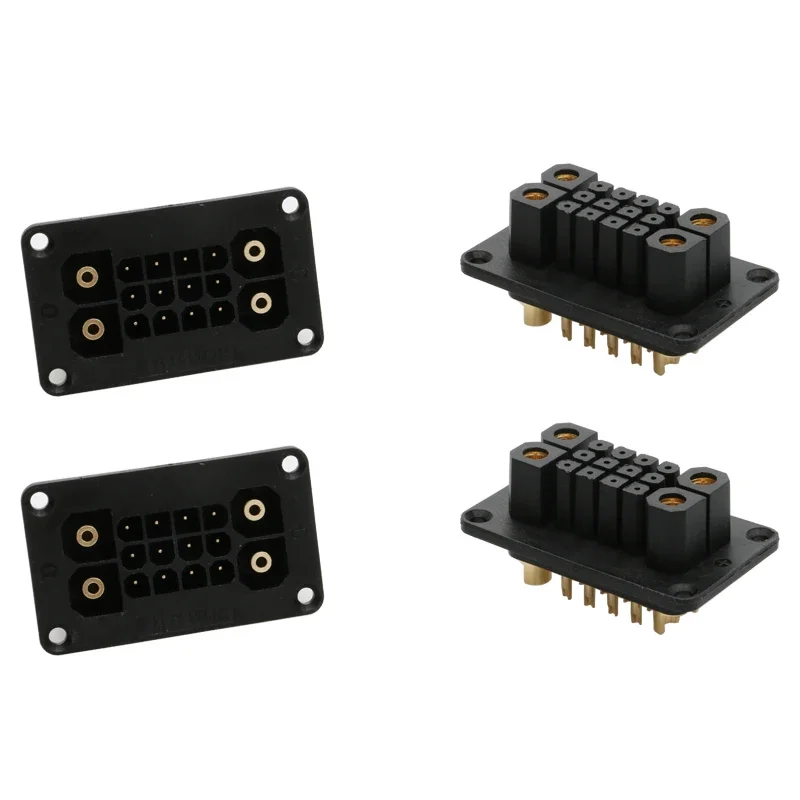 2Pairs 90A 4+12 Controller Plug Power Connector Gold-plated Copper Pin with Anti-reverse Insertion Design for RC Model Aircraft