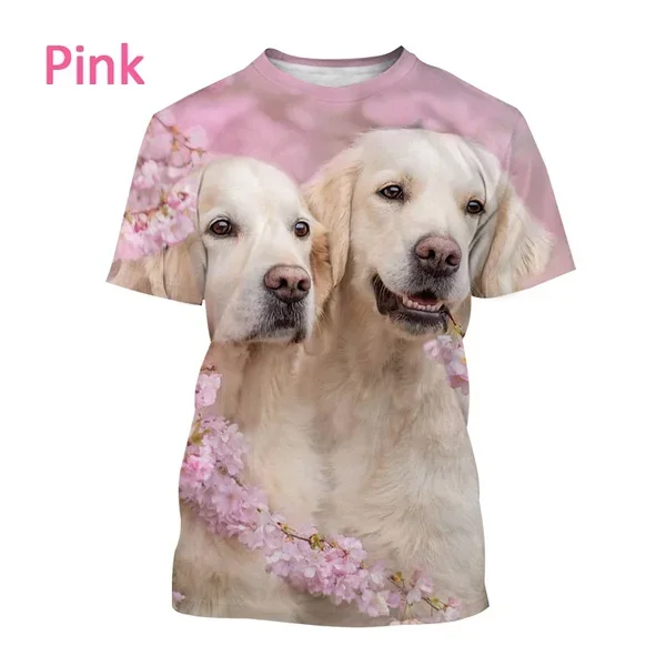 New Hot Sale Pet Dog Animal Men Women Fun Casual Short Sleeved Fashion 3D Labrador Printed T-shirt